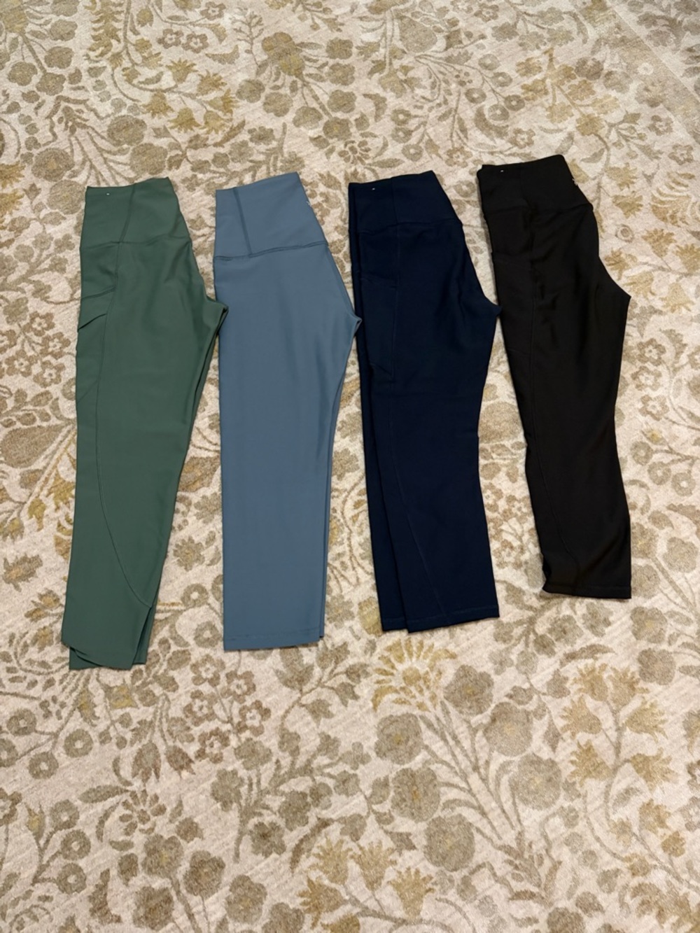 Old Navy High-Waist Leggings in Forest Green, Dusty Blue, Navy & Black 7/8 crop